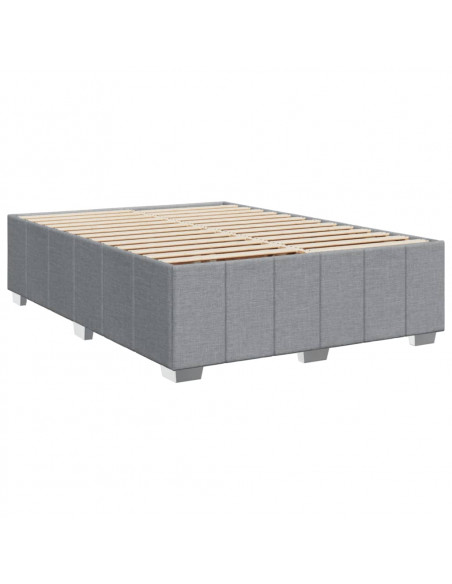 Giroletto a Molle con Materasso Grigio Chiaro 140x200cm Tessuto