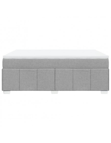 Giroletto a Molle con Materasso Grigio Chiaro 140x200cm Tessuto