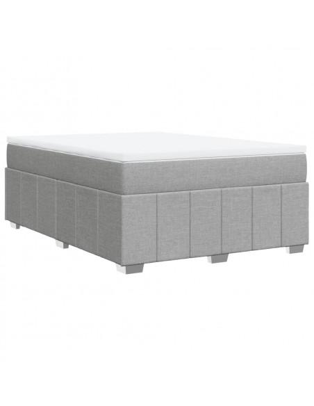 Giroletto a Molle con Materasso Grigio Chiaro 140x200cm Tessuto
