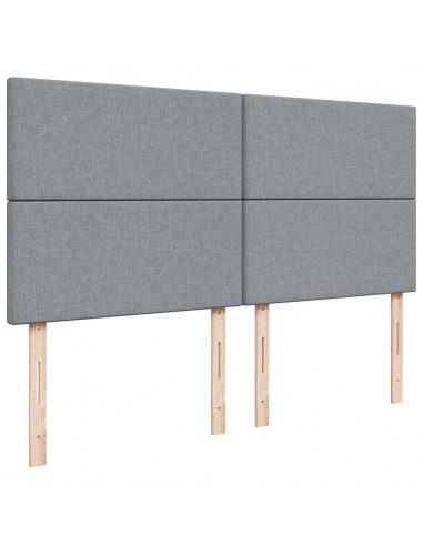 Giroletto a Molle con Materasso Grigio Chiaro 200x200cm Tessuto