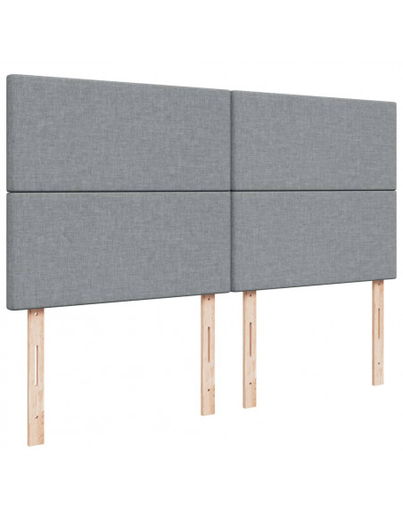 Giroletto a Molle con Materasso Grigio Chiaro 200x200cm Tessuto