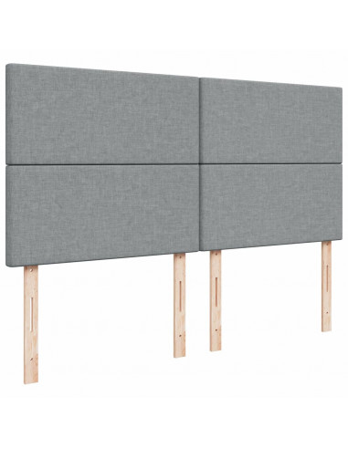 Giroletto a Molle con Materasso Grigio Chiaro 200x200cm Tessuto