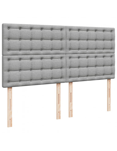 Giroletto a Molle con Materasso Grigio Chiaro 200x200cm Tessuto