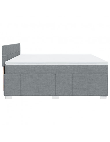 Giroletto a Molle con Materasso Grigio Chiaro 200x200cm Tessuto