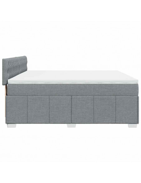 Giroletto a Molle con Materasso Grigio Chiaro 200x200cm Tessuto
