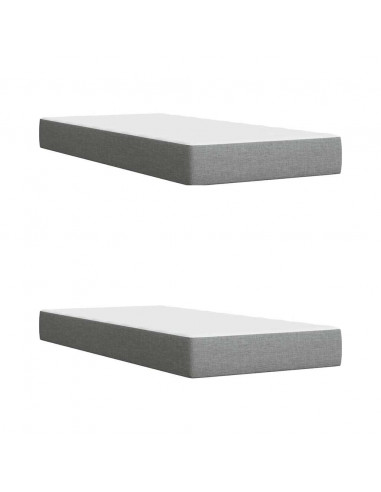 Giroletto a Molle con Materasso Grigio Chiaro 200x200cm Tessuto