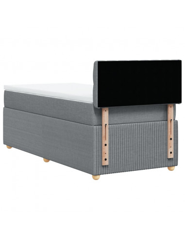 Giroletto a Molle con Materasso Grigio Chiaro 80x200 cm Tessuto