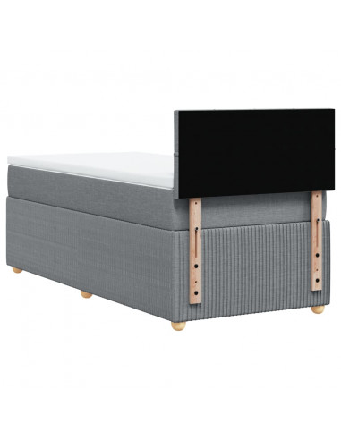 Giroletto a Molle con Materasso Grigio Chiaro 80x200 cm Tessuto