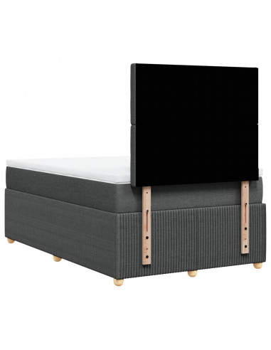 Giroletto a Molle con Materasso Grigio Scuro 120x190cm Tessuto