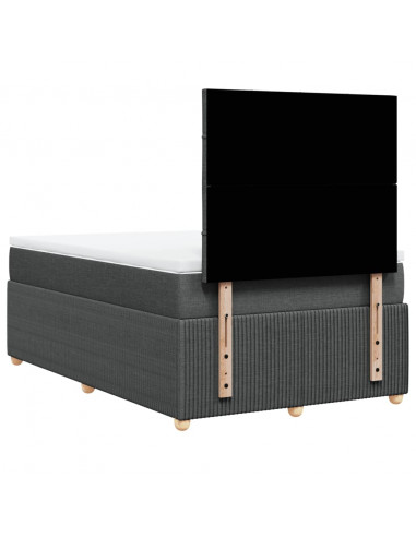 Giroletto a Molle con Materasso Grigio Scuro 120x190cm Tessuto