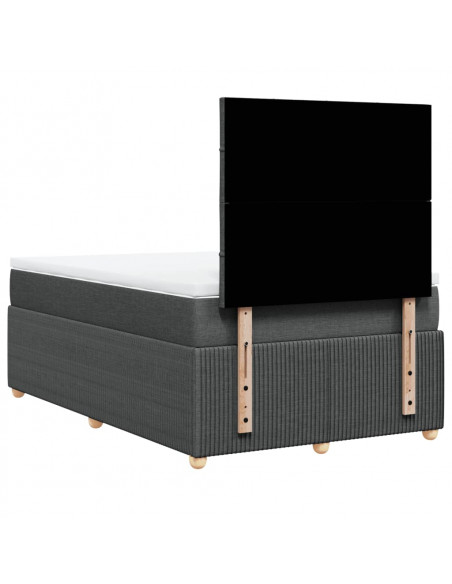 Giroletto a Molle con Materasso Grigio Scuro 120x190cm Tessuto