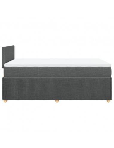 Giroletto a Molle con Materasso Grigio Scuro 120x190cm Tessuto