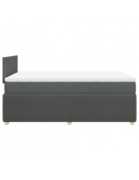 Giroletto a Molle con Materasso Grigio Scuro 120x190cm Tessuto