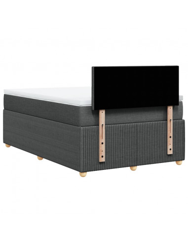 Giroletto a Molle con Materasso Grigio Scuro 120x190cm Tessuto