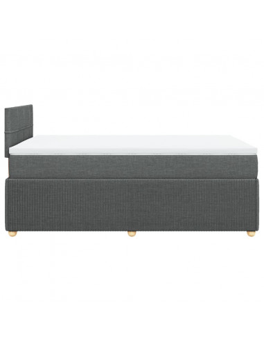 Giroletto a Molle con Materasso Grigio Scuro 120x190cm Tessuto