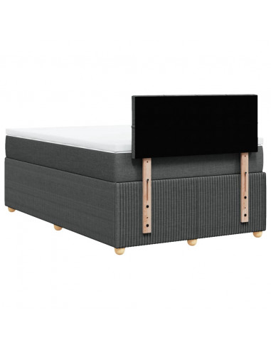 Giroletto a Molle con Materasso Grigio Scuro 120x190cm Tessuto