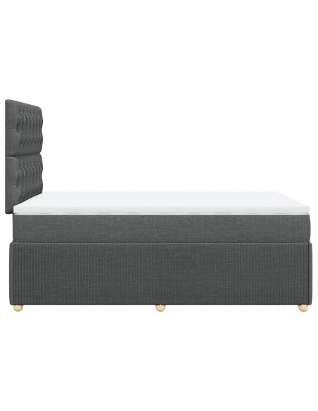 Giroletto a Molle con Materasso Grigio Scuro 120x190cm Tessuto