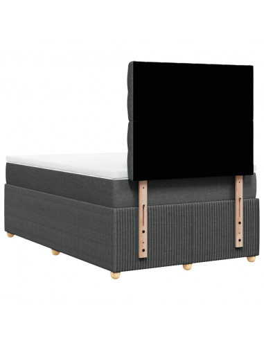 Giroletto a Molle con Materasso Grigio Scuro 120x190cm Tessuto