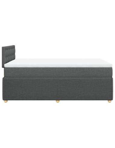 Giroletto a Molle con Materasso Grigio Scuro 120x190cm Tessuto