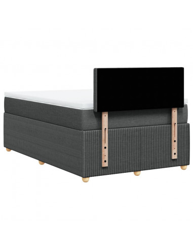 Giroletto a Molle con Materasso Grigio Scuro 120x190cm Tessuto