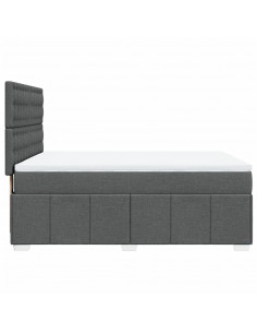 Giroletto a Molle con Materasso Grigio Scuro 140x190 cm Tessuto 2