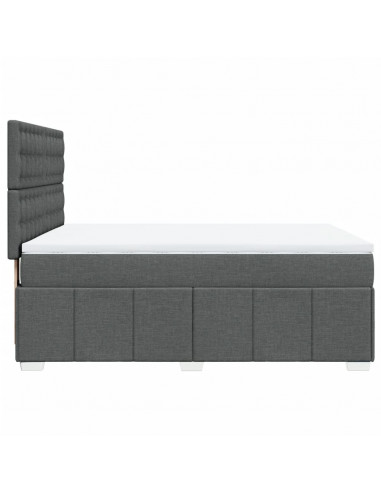 Giroletto a Molle con Materasso Grigio Scuro 140x190 cm Tessuto