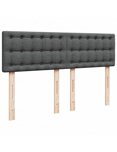 Giroletto a Molle con Materasso Grigio Scuro 140x190 cm Tessuto