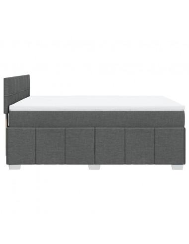 Giroletto a Molle con Materasso Grigio Scuro 140x190 cm Tessuto