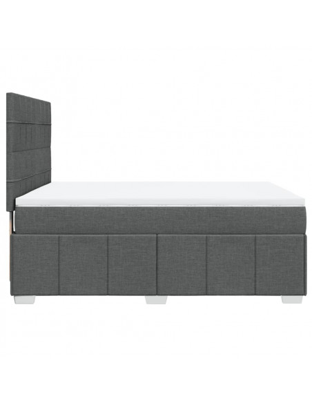 Giroletto a Molle con Materasso Grigio Scuro 140x190 cm Tessuto