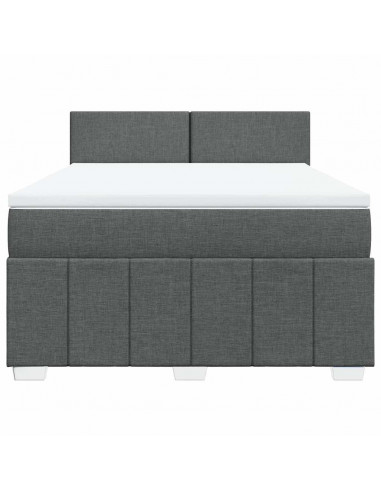 Giroletto a Molle con Materasso Grigio Scuro 140x190 cm Tessuto