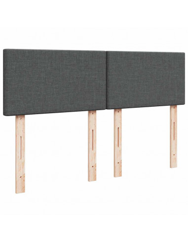 Giroletto a Molle con Materasso Grigio Scuro 140x190 cm Tessuto