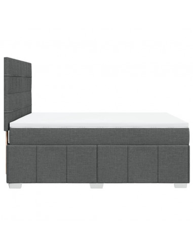 Giroletto a Molle con Materasso Grigio Scuro 140x200cm Tessuto