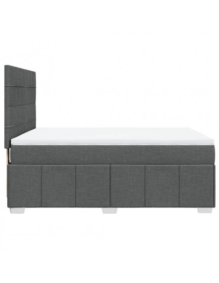 Giroletto a Molle con Materasso Grigio Scuro 140x200cm Tessuto