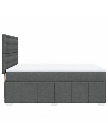 Giroletto a Molle con Materasso Grigio Scuro 140x200cm Tessuto