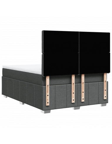 Giroletto a Molle con Materasso Grigio Scuro 140x200cm Tessuto