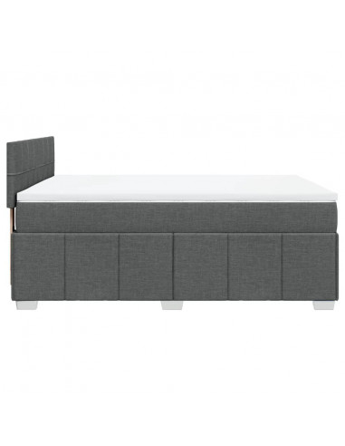 Giroletto a Molle con Materasso Grigio Scuro 140x200cm Tessuto