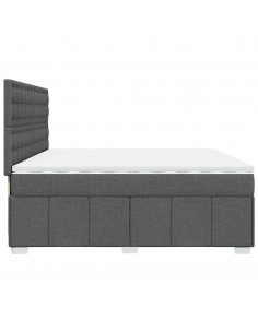 Giroletto a Molle con Materasso Grigio Scuro 200x200 cm Tessuto 2