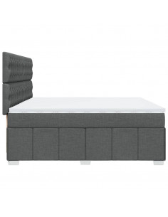 Giroletto a Molle con Materasso Grigio Scuro 200x200 cm Tessuto 2