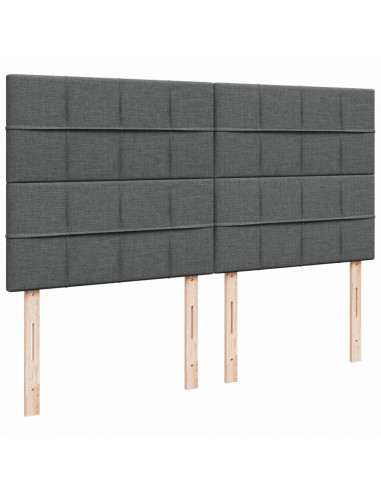 Giroletto a Molle con Materasso Grigio Scuro 200x200 cm Tessuto