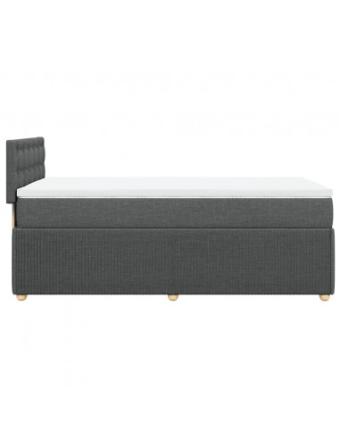 Giroletto a Molle con Materasso Grigio Scuro 80x200 cm Tessuto