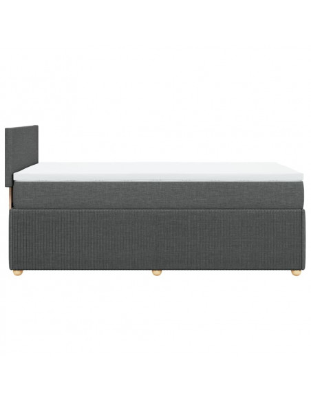 Giroletto a Molle con Materasso Grigio Scuro 80x200 cm Tessuto