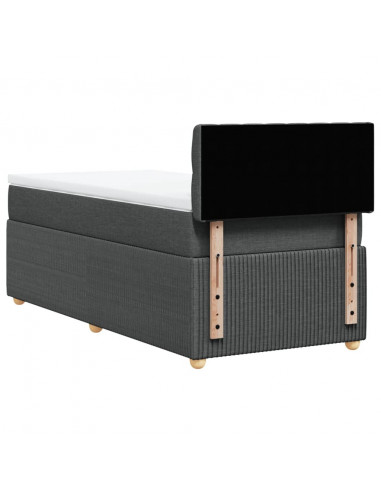 Giroletto a Molle con Materasso Grigio Scuro 80x200 cm Tessuto