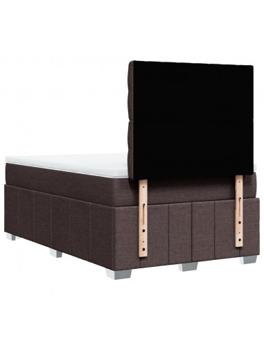 Giroletto a Molle con Materasso Marrone Scuro 120x200cm Tessuto
