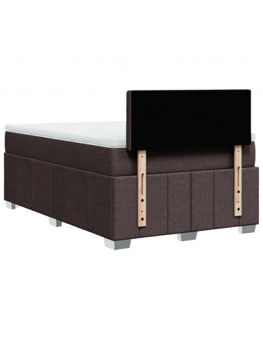 Giroletto a Molle con Materasso Marrone Scuro 120x200cm Tessuto
