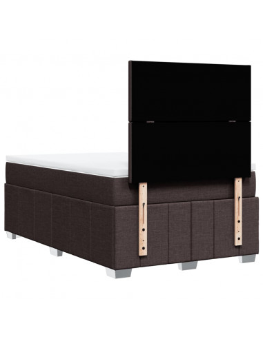 Giroletto a Molle con Materasso Marrone Scuro 120x200cm Tessuto