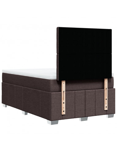 Giroletto a Molle con Materasso Marrone Scuro 120x200cm Tessuto