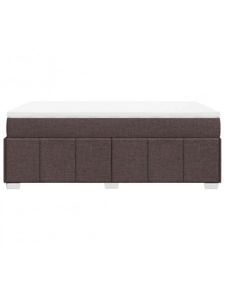Giroletto a Molle con Materasso Marrone Scuro 120x200cm Tessuto