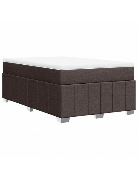 Giroletto a Molle con Materasso Marrone Scuro 120x200cm Tessuto