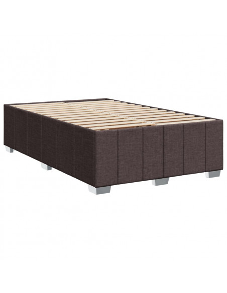 Giroletto a Molle con Materasso Marrone Scuro 120x200cm Tessuto