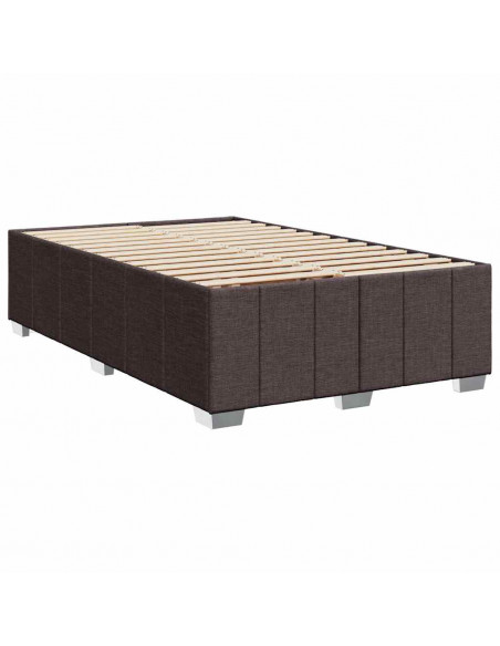 Giroletto a Molle con Materasso Marrone Scuro 120x200cm Tessuto